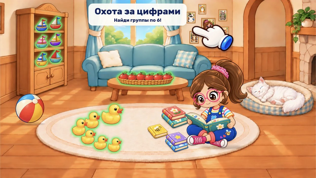 Охота за цифрами — поиск предметов в гостиной